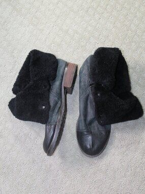 Matt Bernson Size 7.5 Black Shearling Boots - Damaged